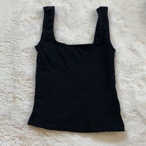 Urban Outfitters Square Neck Black Crop Top - Medium